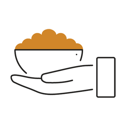 icon of hand holding a bowl of food